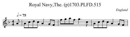 Royal Navy,The. (p)1703.PLFD.515 - staff notation