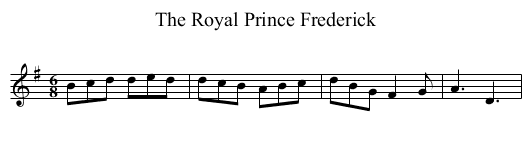 Royal Prince Frederick, The - staff notation