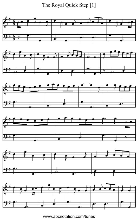 Royal Quick Step [1], The - staff notation