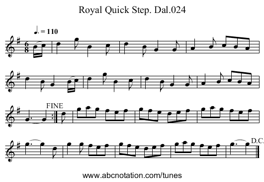 Royal Quick Step. Dal.024 - staff notation