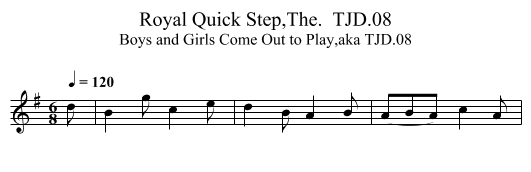 Royal Quick Step,The.  TJD.08 - staff notation