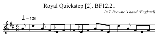 Royal Quickstep [2]. BF12.21 - staff notation