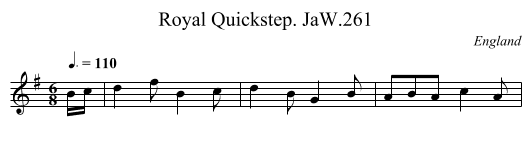 Royal Quickstep. JaW.261 - staff notation