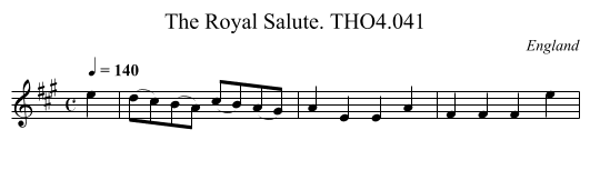 Royal Salute. THO4.041, The - staff notation