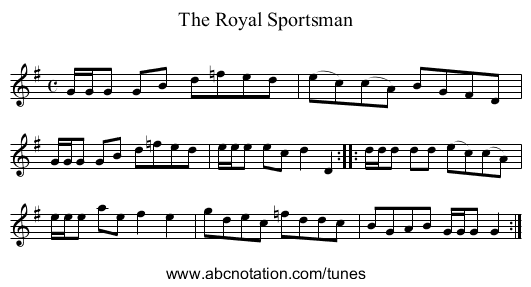 Royal Sportsman, The - staff notation