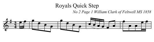 Royals Quick Step - staff notation