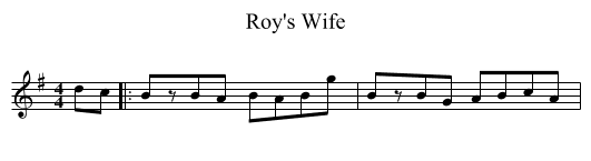Roy's Wife - staff notation