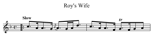 Roy's Wife - staff notation