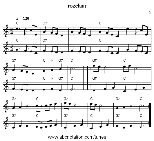 rozelaar - staff notation