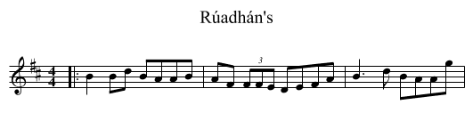 Rúadhán's - staff notation