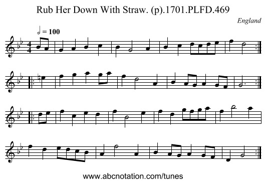 Rub Her Down With Straw. (p).1701.PLFD.469 - staff notation