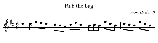 Rub the bag - staff notation