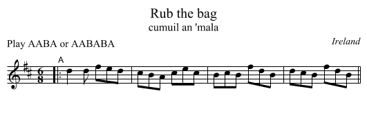 Rub the bag - staff notation