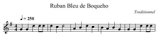 Ruban Bleu de Boqueho - staff notation