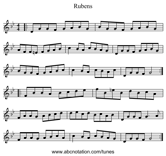 Rubens - staff notation