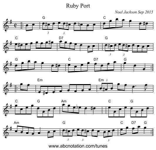 Ruby Port - staff notation