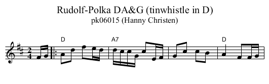 Rudolf-Polka DA&G (tinwhistle in D) - staff notation