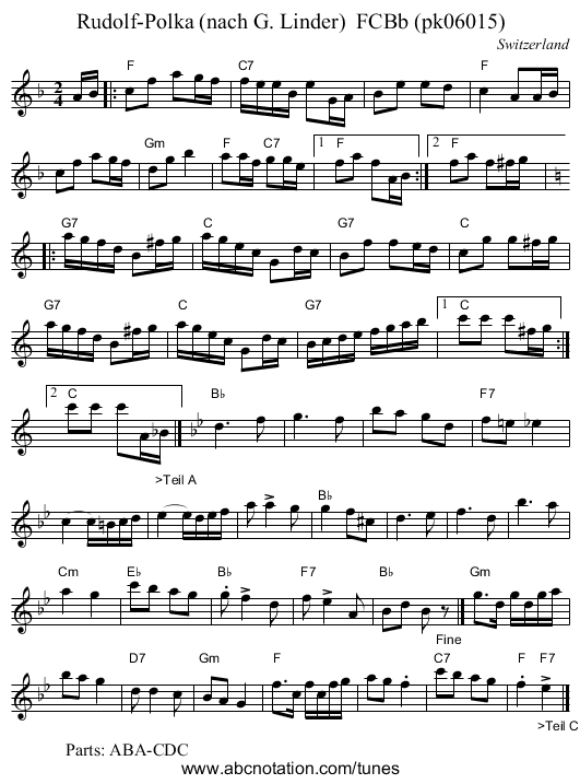 Rudolf-Polka (nach G. Linder)  FCBb (pk06015) - staff notation