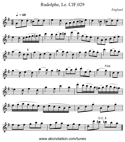 Rudolphe, Le. CJF.029 - staff notation