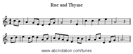 Rue and Thyme - staff notation