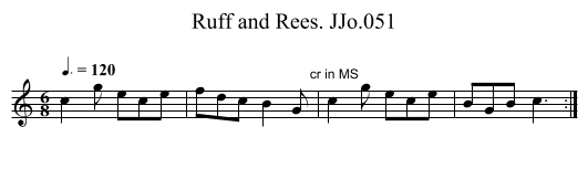 Ruff and Rees. JJo.051 - staff notation