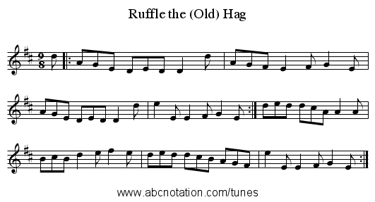 Ruffle the (Old) Hag - staff notation