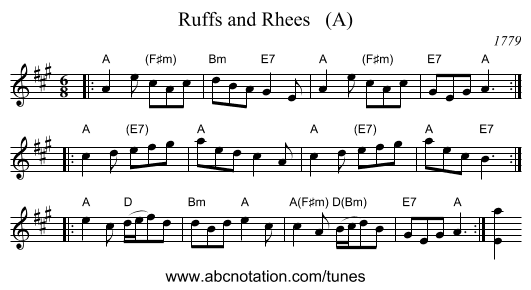 Ruffs and Rhees   (A) - staff notation