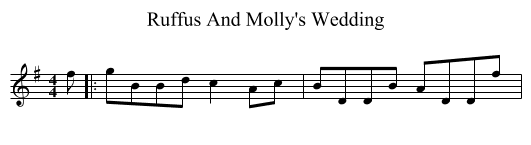 Ruffus And Molly's Wedding - staff notation