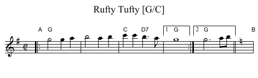 Rufty Tufty [G/C] - staff notation