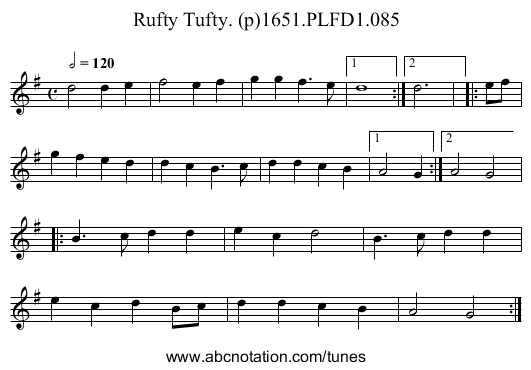 Rufty Tufty. (p)1651.PLFD1.085 - staff notation