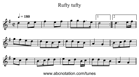 Rufty tufty - staff notation