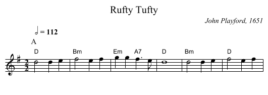 Rufty Tufty - staff notation