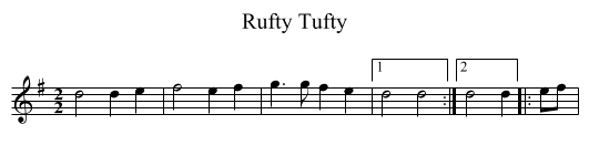 Rufty Tufty - staff notation