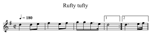 Rufty tufty - staff notation