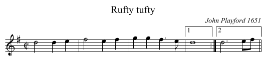 Rufty tufty - staff notation