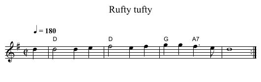 Rufty tufty - staff notation