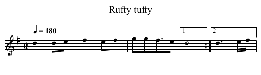 Rufty tufty - staff notation