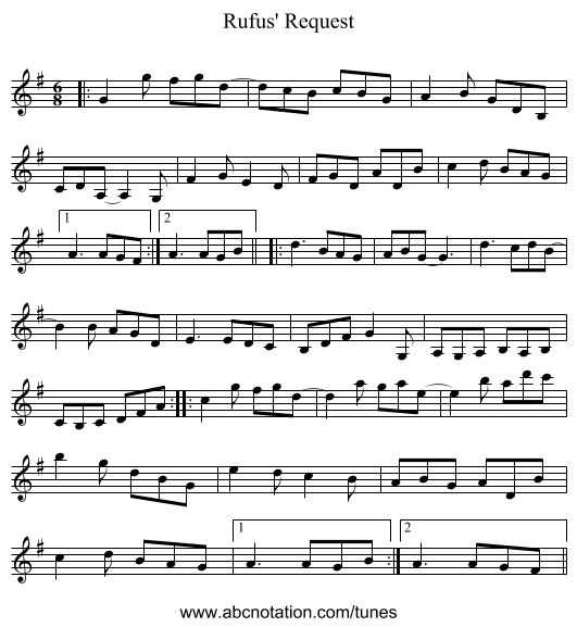 Rufus' Request - staff notation