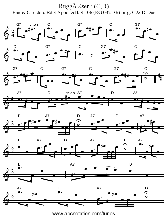 RuggÃ¼serli (C,D) - staff notation