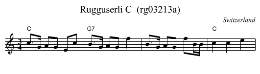 Rugguserli C  (rg03213a) - staff notation