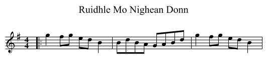 Ruidhle Mo Nighean Donn - staff notation