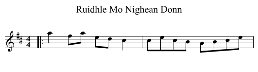 Ruidhle Mo Nighean Donn - staff notation