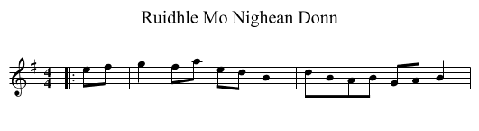 Ruidhle Mo Nighean Donn - staff notation