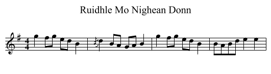 Ruidhle Mo Nighean Donn - staff notation
