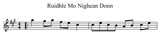 Ruidhle Mo Nighean Donn - staff notation