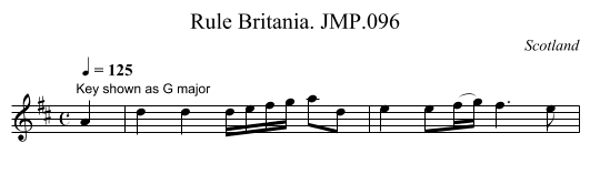 Rule Britania. JMP.096 - staff notation