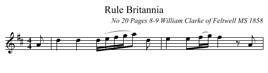 Rule Britannia - staff notation