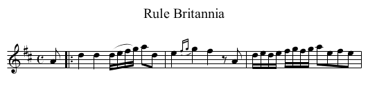 Rule Britannia - staff notation