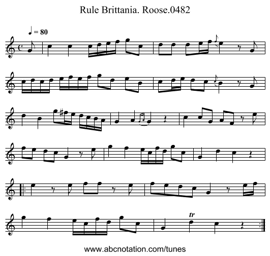 Rule Brittania. Roose.0482 - staff notation