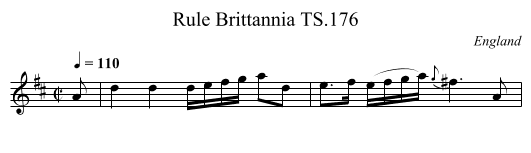 Rule Brittannia TS.176 - staff notation